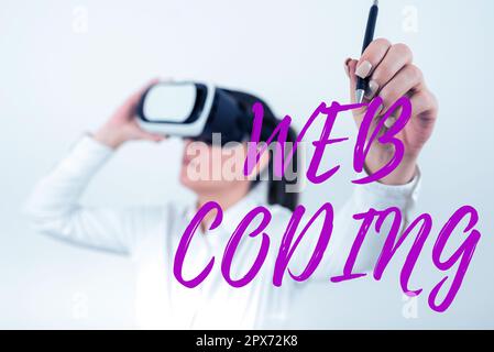Handwriting text Web Coding, Word for work involved in developing a web site for the Internet Stock Photo