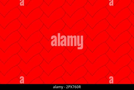 Scales in the form of red, beautiful, overlapping hearts, background, seamless texture, vector illustration. Pattern. Stock Vector
