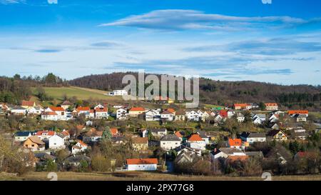 Village of Ritzing Burgenland with afternoon clouds in the sky Stock Photo