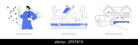 Private house maintenance abstract concept vector illustrations. Stock Vector