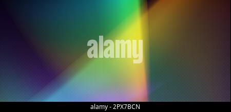 Rainbow refraction overlay, prism light effect, leak flare. Stock Vector