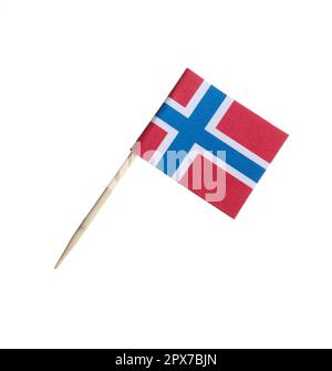 Small paper flag of Norway isolated on white Stock Photo