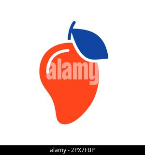 Mango tropical fruit vector glyph icon. Graph symbol for food and drinks web site, apps design, mobile apps and print media, logo, UI Stock Photo