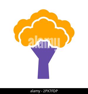 Broccoli isolated design vector glyph icon. Vegetable sign. Graph symbol for food and drinks web site, apps design, mobile apps and print media, logo, Stock Photo