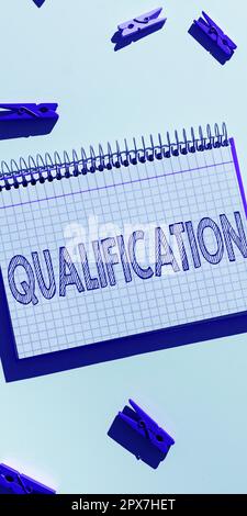 Qualification Sign Post Hand writing sign Qualification, Business idea Officially permission ...