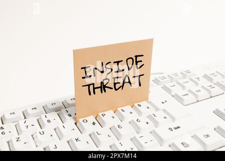 Conceptual display Inside Threat, Internet Concept Information that only an insider would have Real information Stock Photo