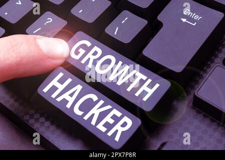 Conceptual display Growth Hacker, Word Written on generally to acquire as many users or customers as possible Stock Photo