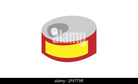 Canned Fish Line Icon, Outline Vector Symbol Illustration. Pixel Perfect, Editable Stroke. Stock Vector
