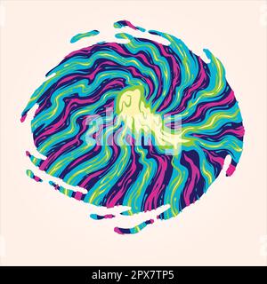 Spiral hypnotic optical illusion trippy background illustration vector for your work logo, merchandise t-shirt, stickers and label designs, poster, gr Stock Vector
