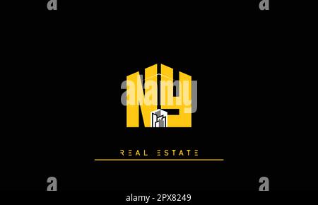 Real Estate letters Modern Creative logo NY , YN Stock Vector