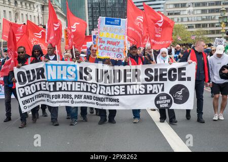 guest speaker at the international labour rally may day Stock Photo