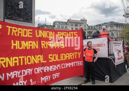 guest speaker at the international labour rally may day Stock Photo