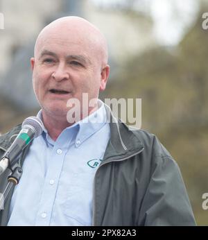 guest speaker at the international labour rally may day rmt general sec Mick lynch Stock Photo