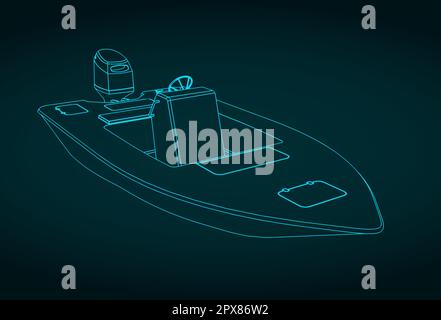 Stylized vector illustration of drawings of a speedboat Stock Vector Image  & Art - Alamy