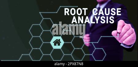 Conceptual display Root Cause Analysis, Conceptual photo Method of Problem Solving Identify Fault or Problem Stock Photo