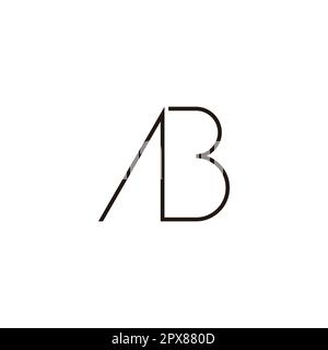 Letter AB line, simple,geometric symbol simple logo vector Stock Vector