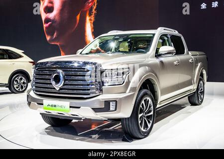 GWM Poer Cannon PHEV pickup truck on display at the 2023 Shanghai Auto ...