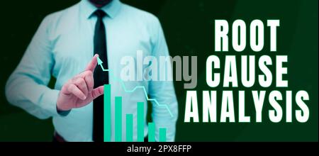 Text sign showing Root Cause Analysis, Concept meaning Method of Problem Solving Identify Fault or Problem Stock Photo