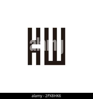 Letter KW square, rectangles geometric symbol simple logo vector Stock Vector