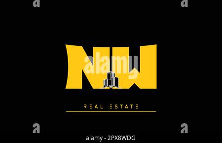 Real Estate letters Modern Creative logo NW , WN Stock Vector