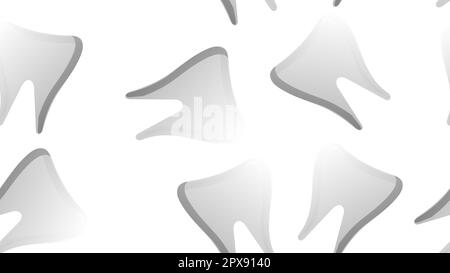 Endless seamless pattern of medical scientific medical therapeutic items dental tooth on a white background. Vector illustration. Stock Vector