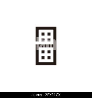 Letter a building, squares geometric symbol simple logo vector Stock Vector