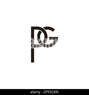 Letter P and G circle, combination geometric symbol simple logo vector Stock Vector