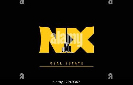 Real Estate letters Modern Creative logo NX , XN Stock Vector