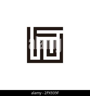 Letter W, U and  F square, unique geometric symbol simple logo vector Stock Vector