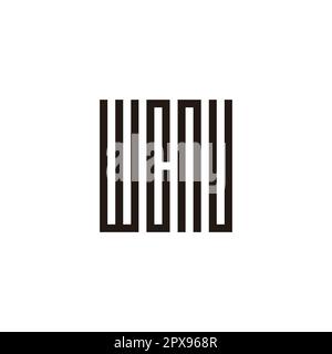 Letter W, C, n and U square, rectangles geometric symbol simple logo vector Stock Vector