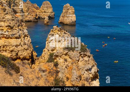 Lagos, Portugal - 25 August 2025: Tourists visiting Ponta da Piedade