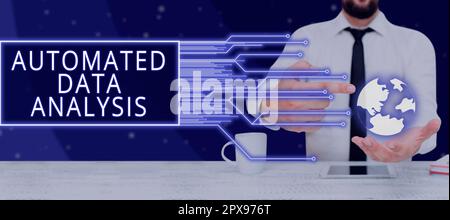 Writing displaying text Automated Data Analysis, Business overview Artificial intelligence and deep learning technology Stock Photo