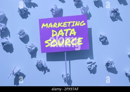 Inspiration showing sign Marketing Data Source, Business idea connection set up to a database from a server Stock Photo