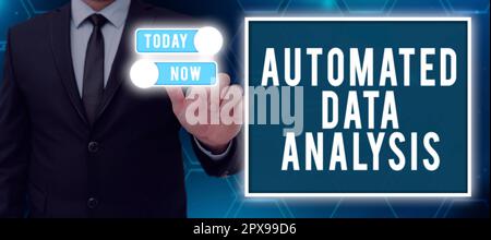 Text showing inspiration Automated Data Analysis, Business overview Artificial intelligence and deep learning technology Stock Photo