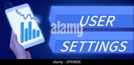 Hand writing sign User Settings, Internet Concept Configuration of appearance Operating System Personalized Stock Photo