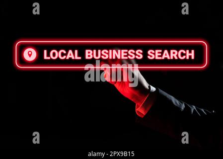 Handwriting text Local Business Search, Concept meaning looking for product or service that is locally located Stock Photo