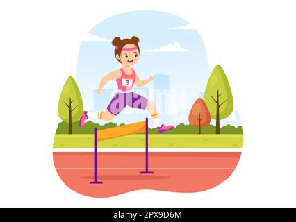 Athlete Run Hurdle Long Jump Sportsman Game Illustration in Obstacle  Running for Web Banner or Landing Page in Flat Cartoon Hand Drawn Templates  17346300 Vector Art at Vecteezy