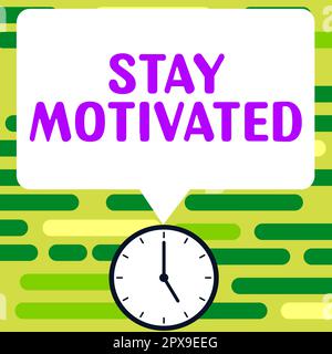 Text caption presenting Stay Motivated, Internet Concept Reward yourself every time you reach a goal with knowledge Stock Photo