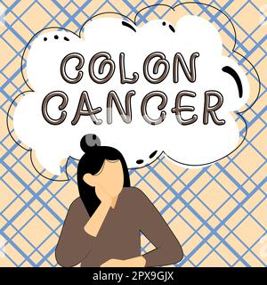 Text showing inspiration Colon Cancer, Internet Concept Cancer that forms in the tissues of the large intestine Stock Photo