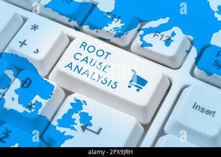 Conceptual display Root Cause Analysis, Conceptual photo Method of Problem Solving Identify Fault or Problem Stock Photo