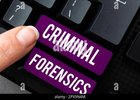Conceptual caption Criminal Forensics, Business showcase Federal Offense actions Illegal Activities punishable by Law Stock Photo