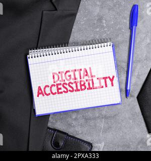 Text caption presenting Digital Accessibility, Business idea electronic technology that generates stores and processes data Stock Photo