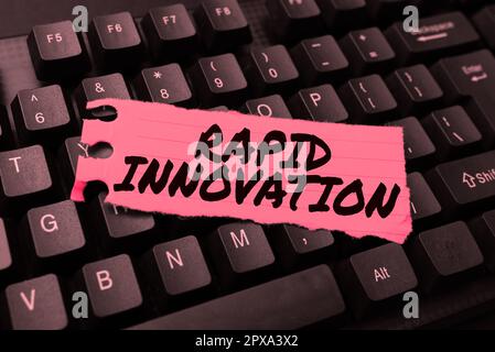 Writing displaying text Rapid Innovation, Business overview characteristic of a website that search engine algorithms Stock Photo