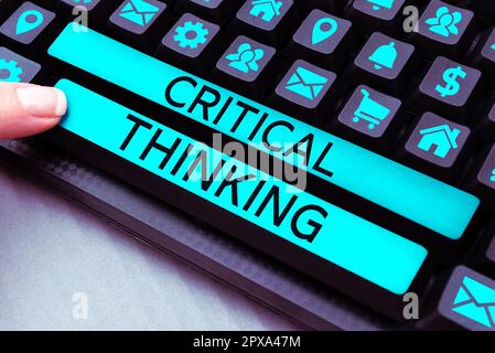 Sign displaying Critical Thinking, Word Written on sequence of stages of a project requiring the longest time Stock Photo