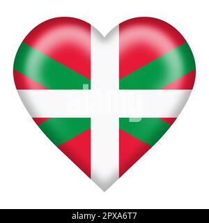 Basque flag map on white background 3d illustration with clipping path ...