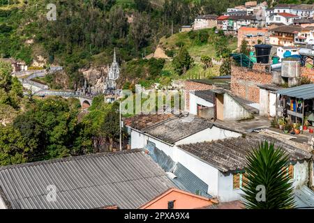 National Shrine Basilica of Our Lady of Las Lajas . Stock Photo