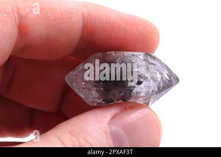 white rock-crystal isolated on the white background Stock Photo