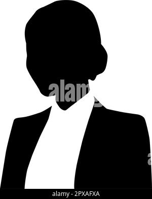 Silhouette vector icon of the upper body of several business woman. Stock Vector