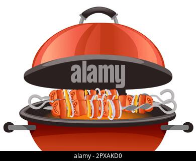 BBQ Grill. Summer Barbecue Equipment. Isolated On a White