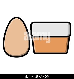 Beautiful colored flat icon of round sponge powder box for beauty and makeup isolated on a white background. Vector illustration. Stock Vector